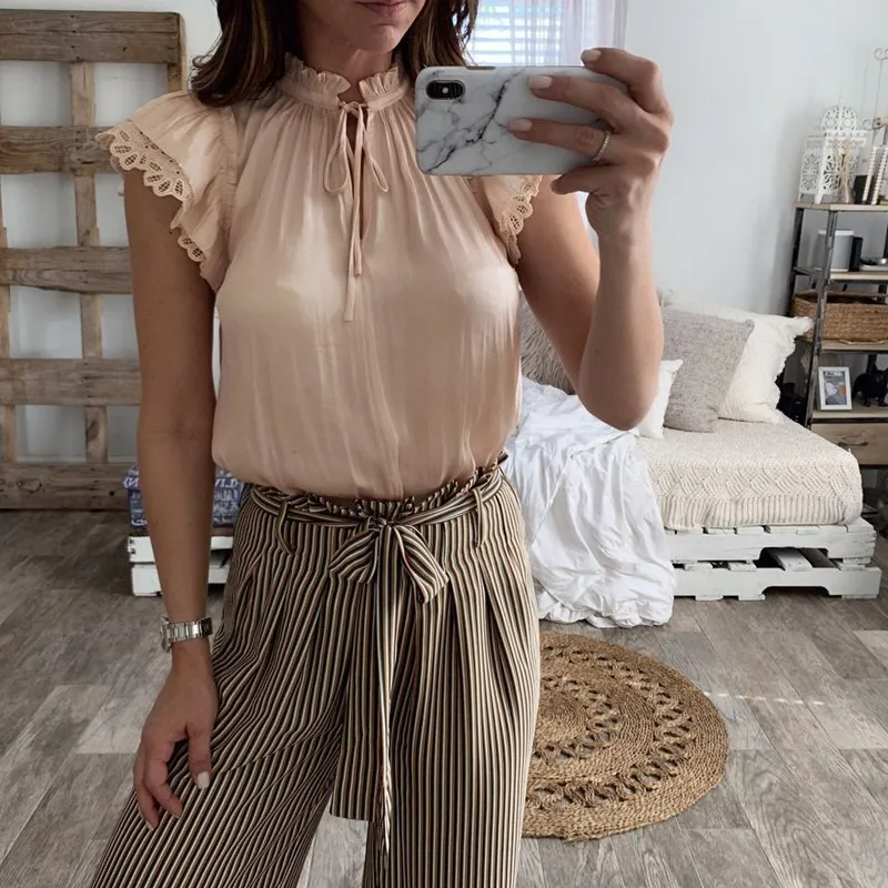 Летняя Сексуальная бежевая футболка Женская Корейская одежда с коротким рукавом