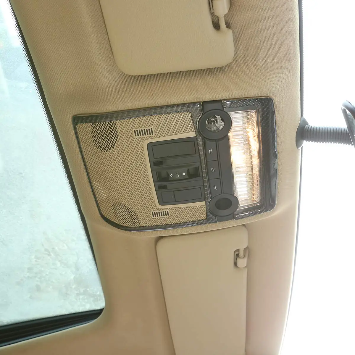 Мягкий карбоновый автомобильный передний ряд лампа для чтения рамка накладка