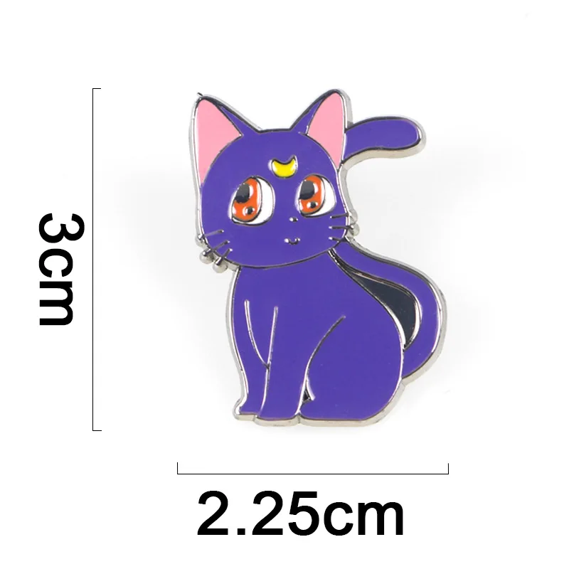 Брошь из сплава в японском стиле аниме Луна косплей мультфильм Черный кот Белый