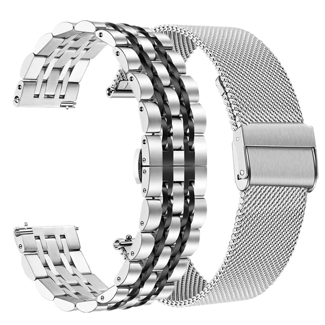22mm Metal Steel Strap For Samsung Watch 3/Gear S3/Huawei Watch GT3 Stainless Steel Titanium Bracelet band For Amazfit GTR 3