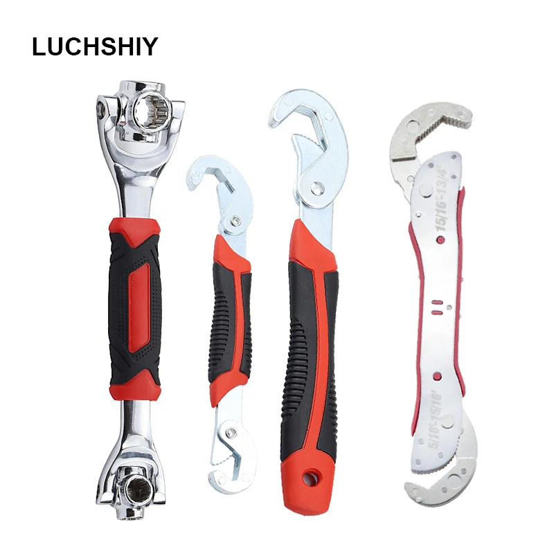 

Регулируемый универсальный гаечный ключ, ручной инструмент для домашнего ремонта, динамометрический ключ, набор ключей, трубный ключ, мног...