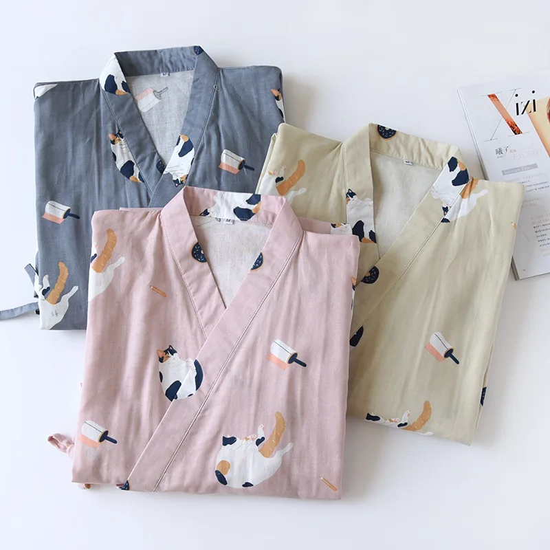 Пижама в японском стиле для пар стильная Тонкая Повседневная Свободная мягкая