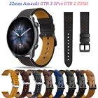 Ремешок для часов Huawei Watch GT2 Pro 2EAmazfit GTR 2 2E, кожаный браслет для смарт-часов GTR 3 3Pro GTR 2 ESIM, 20 22 мм