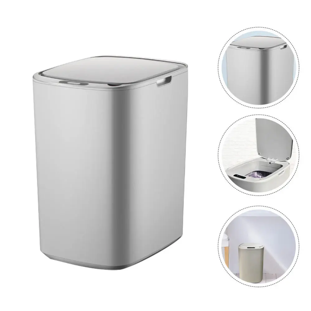 

1pc Smart Trash Can Waste Storage Bin Automatic Induction Waste Bin (Grey)