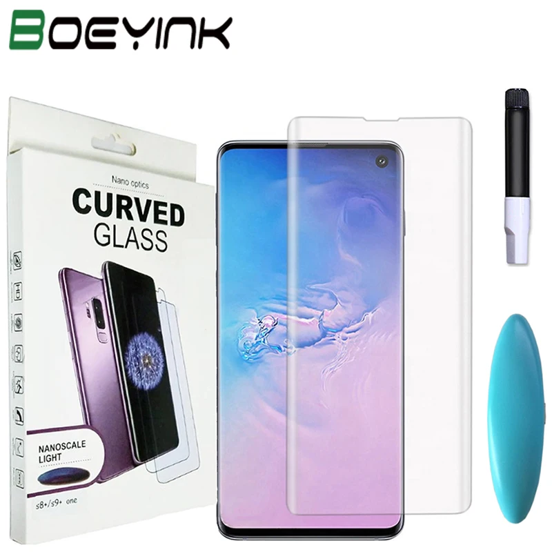 

Розничная упаковка УФ закаленное стекло для Samsung S21 S20 Ultra Note 8 9 10 20 Ultra S9 S8 S10 S20 FE Plus жидкая защита для экрана