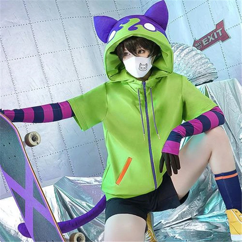 

Anime SK8 the Infinity Cosplay Costume Chinen Miya SK Eight Cosplay Halloween Party Cos Outfits Jacket Tail Gloves 6Pcs/Set