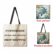 DIY logo custom printed cloth bag casual casual mini shoulder bag small flip phone bag print your design double print