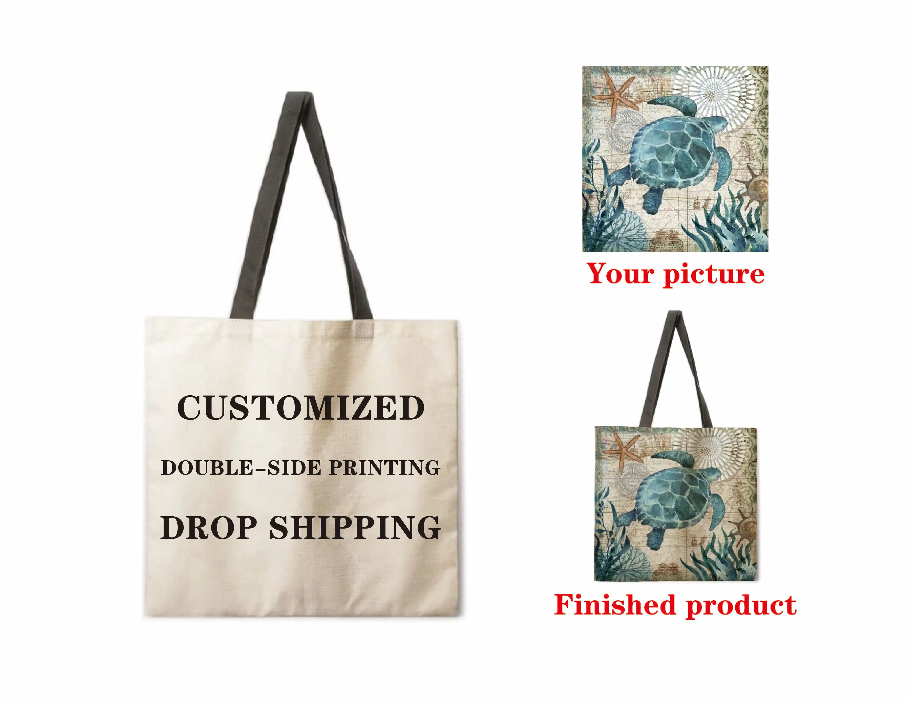 DIY logo custom printed cloth bag casual mini shoulder small flip phone print your design double |