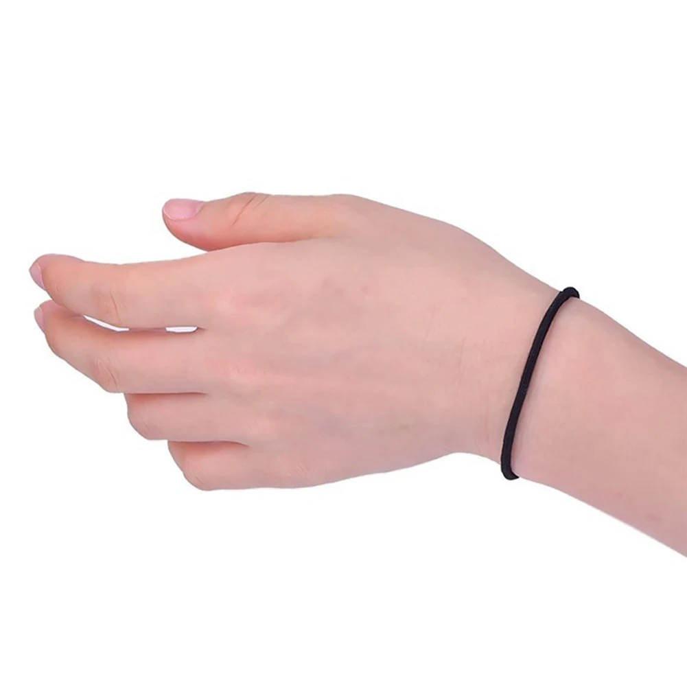 

100Pcs Black Thick Snag Free Endless Hair Elastics Hairbands Ponytail Hair Ties Hair Bands Rope Bands Ponytail Holder