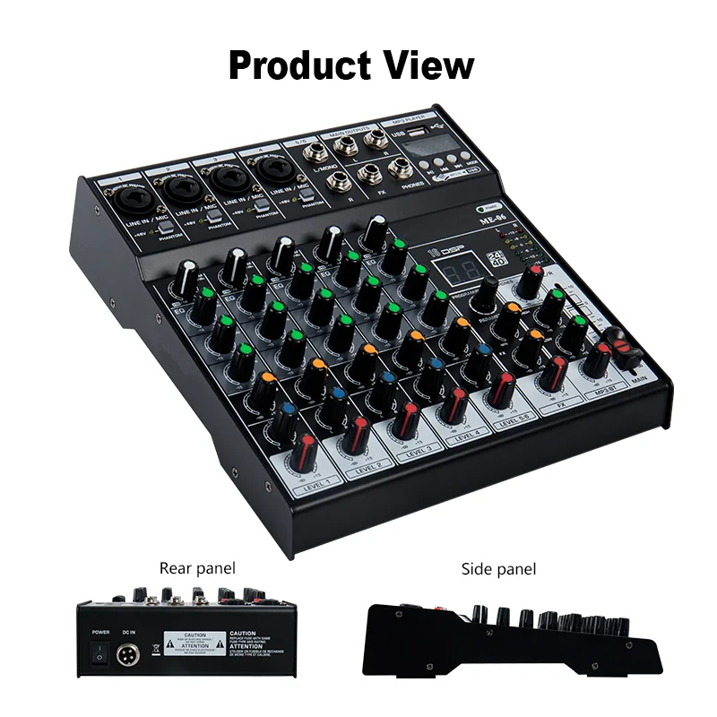 Professional Mixer ME6 6Channel Bluetooth DJ Mixing Console with Reverb Effect for Home Karaoke USB Live Stage | Электроника