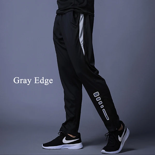 Gray edge Мужские дышащие мужские повседневные штаны, спортивная обувь для бега, штаны с карманами на молнии, спортивные штаны для бега, спортивные брюки - Цвет: Gray edge