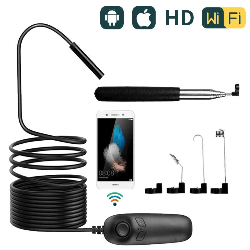 1200 P Endoscoop Camera 2.0 MP HD Draadloze Borescope Inspectie Semi-Rigid Flexibele Snake voor Android en iPhone | Безопасность и