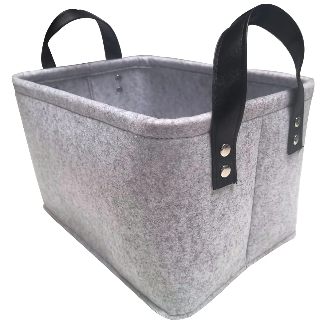 

Foldable Felt Storage Bins Baskets Containers with Handles for Home Closet Bedroom Drawers Toys Organizers Large Medium Small