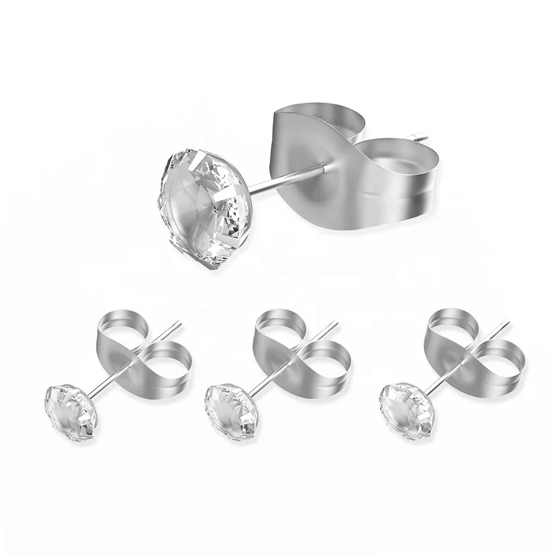 

Titanium Zircon Ear Studs Earring Set Piercing Jewelry