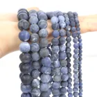 Матовые синие Бусины из натурального камня в форме вены, круглые бусины россыпью в космическом стиле для изготовления ювелирных изделий, браслетов, ожерелий, сделай сам, 4681012 мм