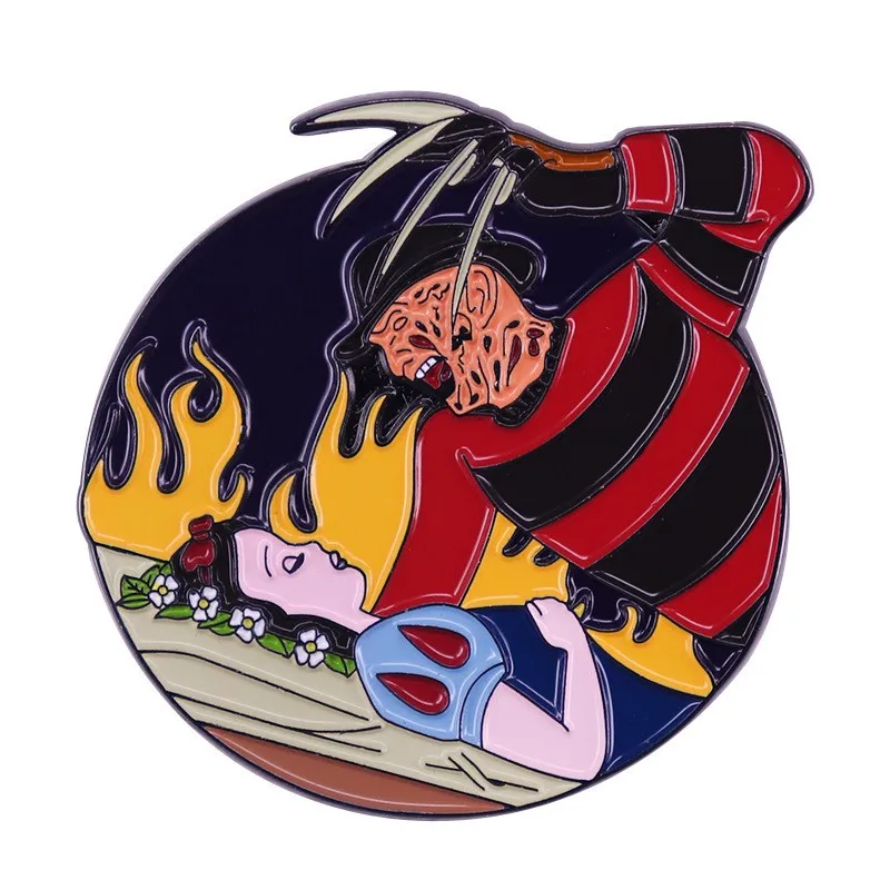 Белоснежка и Фредди фантазия ужас смешивание сочетание брошь забавная сказка