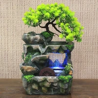 indoor bonsai flowing water waterfall with color changing led lights spray waterfall fountain desktop fountain without atomizer