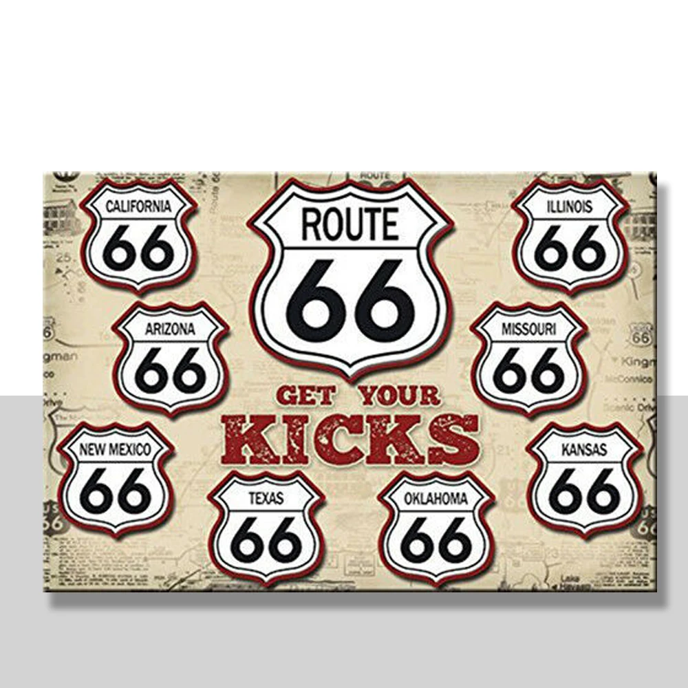 

Metal Tin Sign get your kicks route 66 Decor Bar Pub Home Vintage Retro Poster