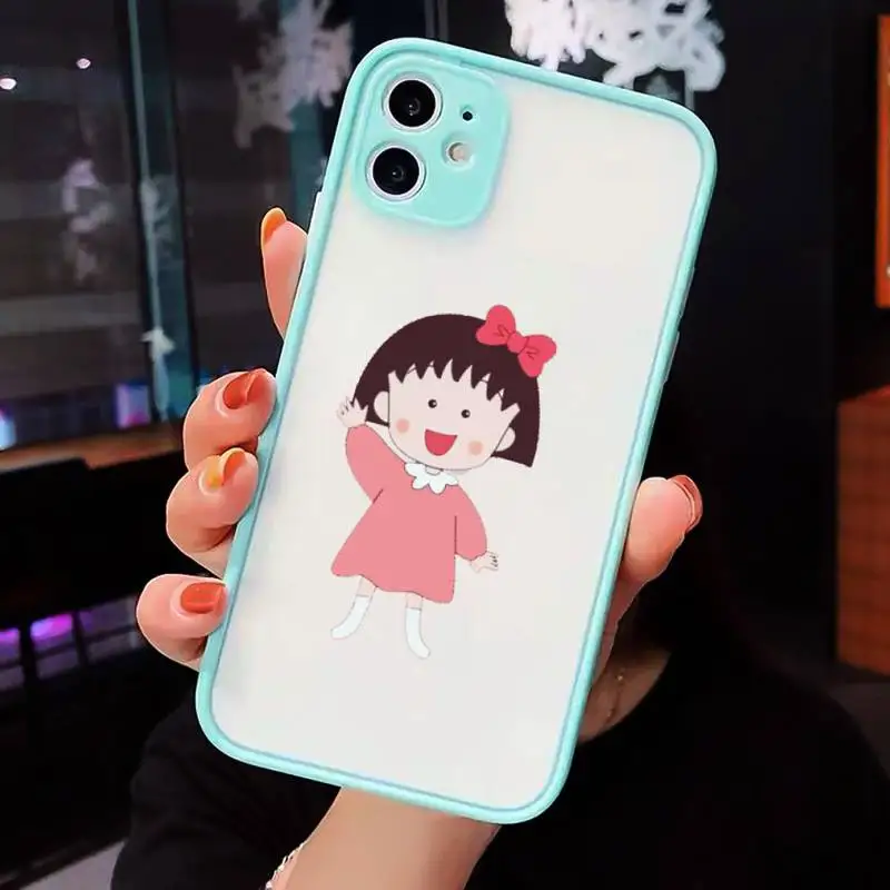 

Japan anime Chibi Maruko-chan Phone Cases matte transparent For iphone 7 8 11 12 plus mini x xs xr pro max cover