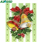 AZQSD Рождественский колокольчик алмазная живопись, пейзаж, крест стежка картина Стразы Алмазная вышивка мозаика домашний декор