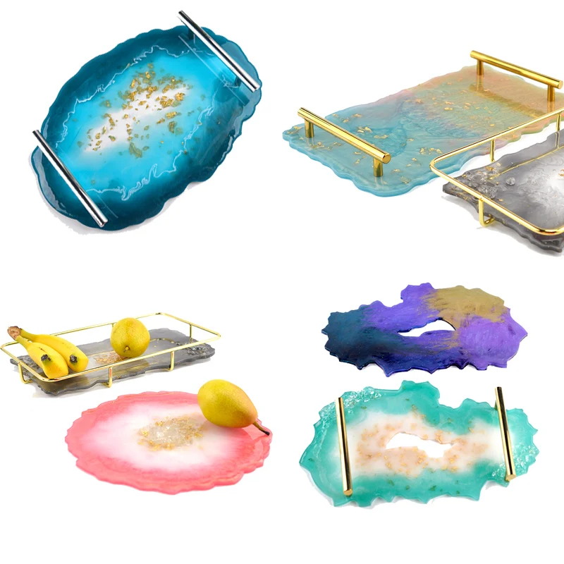 TC091 3Pcs Irregular Fruit Tray Mold DIY Resin Mold Silicone Cake Large Coaster Geode Cup Holder Mould