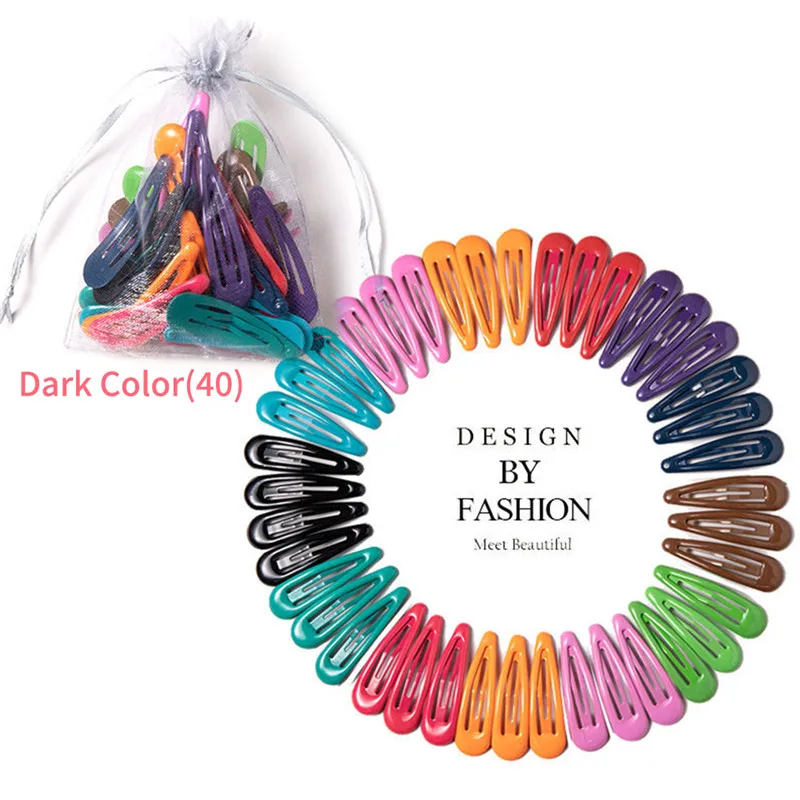 Dark Color(40Pcs) 3-40 шт. 5 см заколки для волос, заколки для волос, цветные металлические заколки для волос, аксессуары для укладки - Цвет: Dark Color(40Pcs)