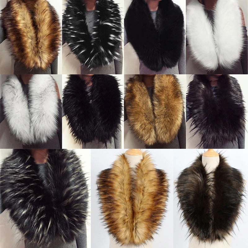 Winter Warm Straight Collar Fashion Imitation Fox Fur Collar Faux Fur Collar Women Fur Shawl Fur Decor Shawls
