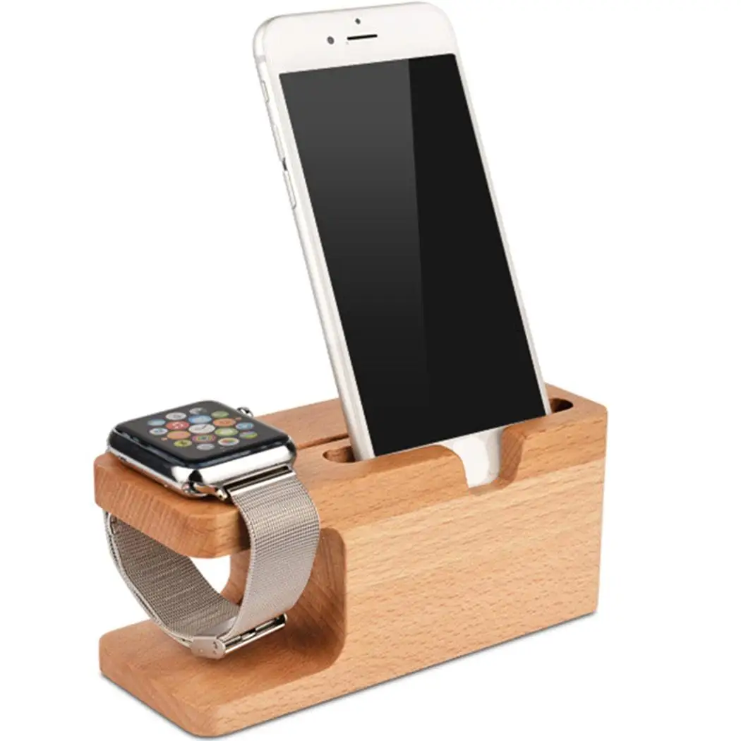 2 в 1 для Apple Watch как изображение бамбука деревянный бамбуковый зарядный телефон