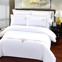popular style luxury 100 cotton hotel bedding set double duvet cover set flat sheet bed linens pillowcase standard size sheet