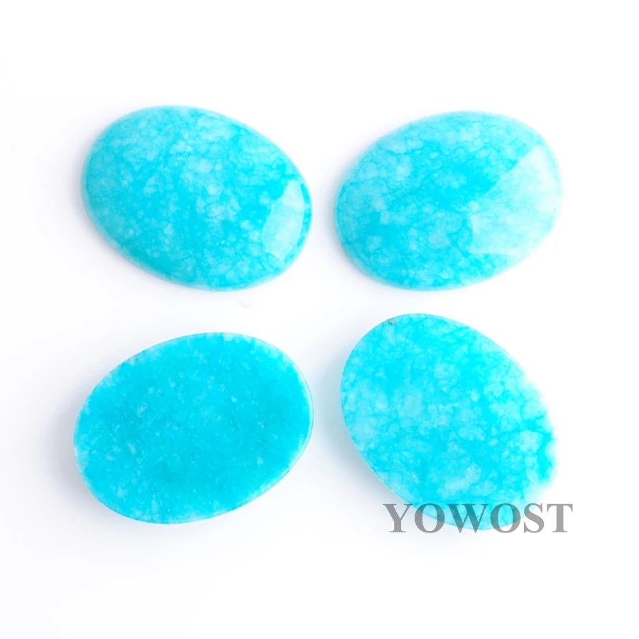 

Free shipping Natural Amazonite Gem Stones Oval Cabochon CAB No Drill Hole 30x40x8mm Jewelry 5 Pcs/lot IU3156