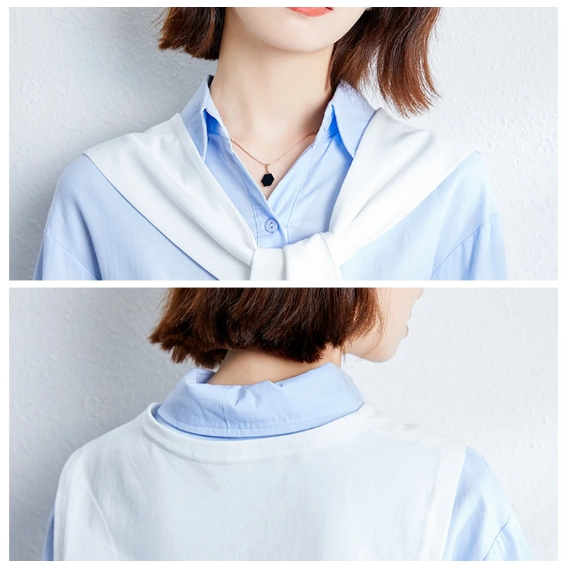 

Fashion shawl shirt women loose basic all-match blouse long sleeve office ladies work shirts spring autumn female casual tops