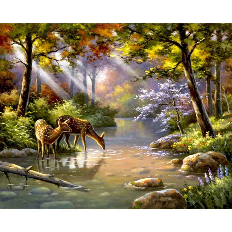 

Sika Derr Oil Color By Number Drawing Paint Kits Canvas Wall Art DIY Gift HandPainted Picture By Number Of Adults Home Decortion