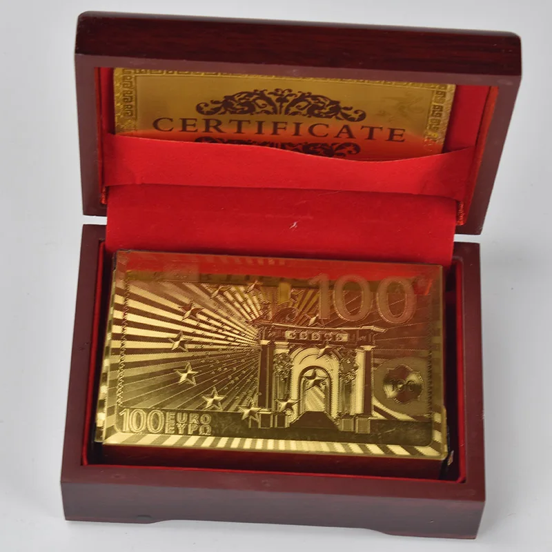 Водостойкие пластиковые карты золотого/серебряного цвета 100 500 евро дизайн