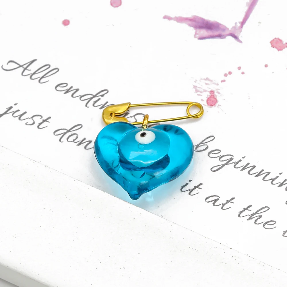 5 шт./лот подвеска в виде турецкого синего сердца и сглаза брошь булавка для броши