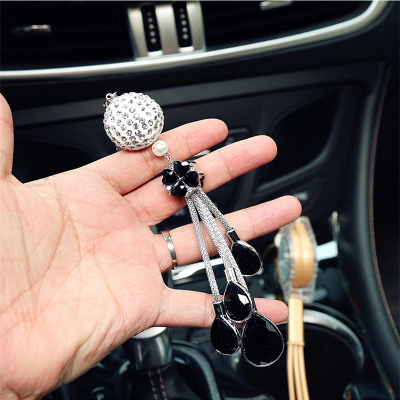 Подвеска на зеркало заднего вида автомобиля металлический хрустальный шар