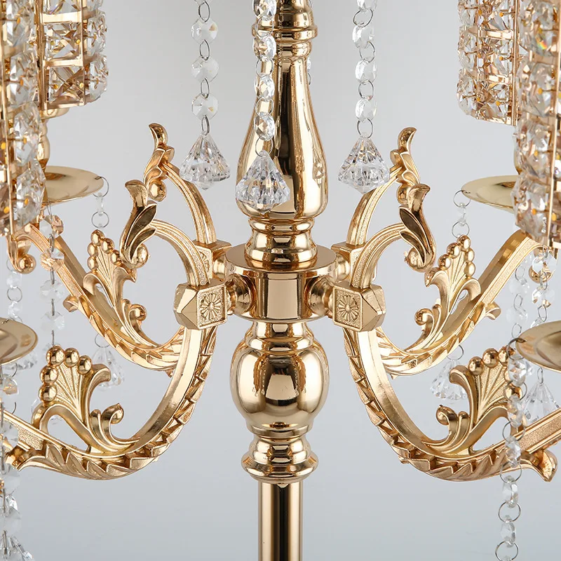 Скандинавский современный большой подсвечник с 5 головками металлический