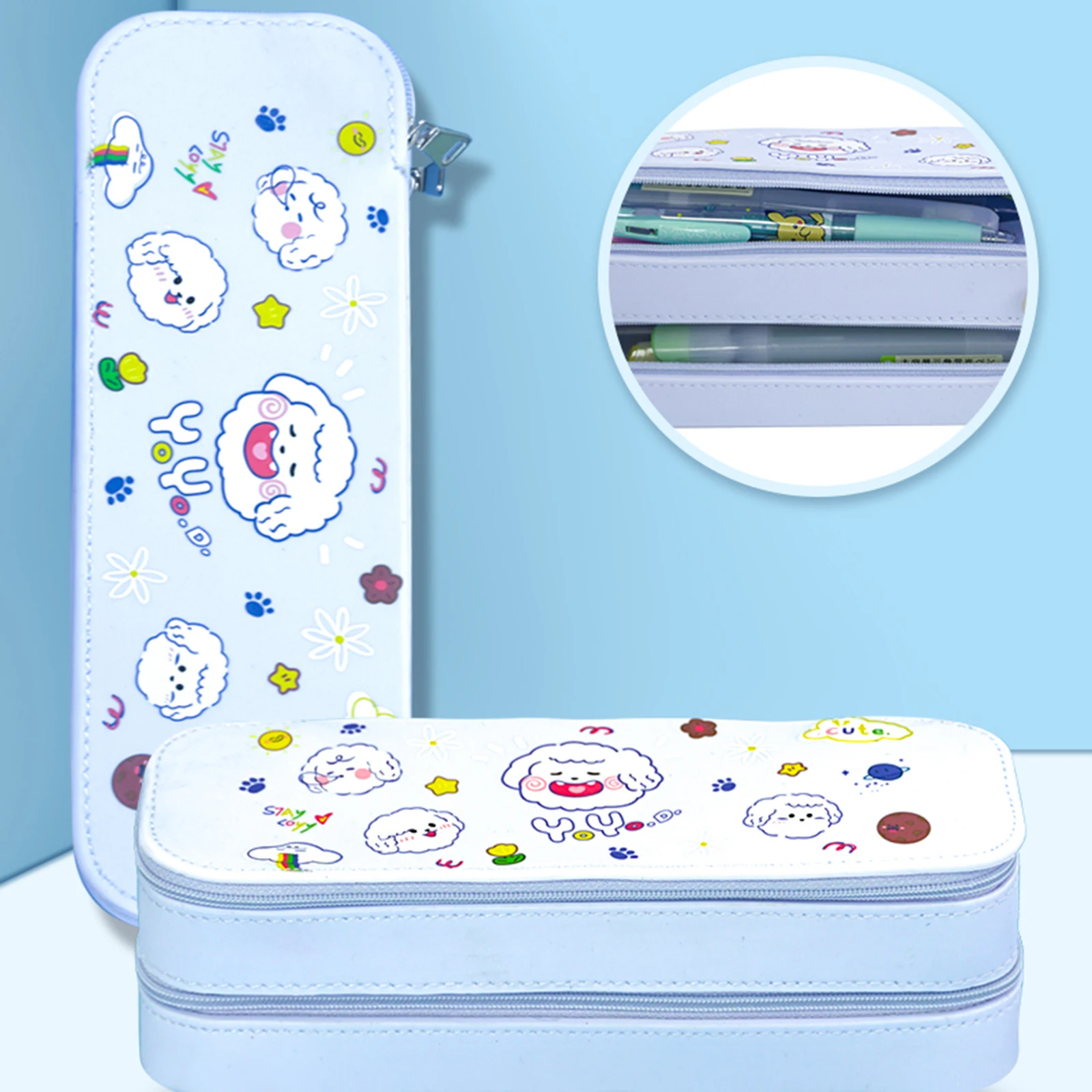 

Silicone Kawaii Pencil Case Cartoon animals Pencil Box Large Bag Zipper Pencil Bag For Student Gift School Stationery Supplies