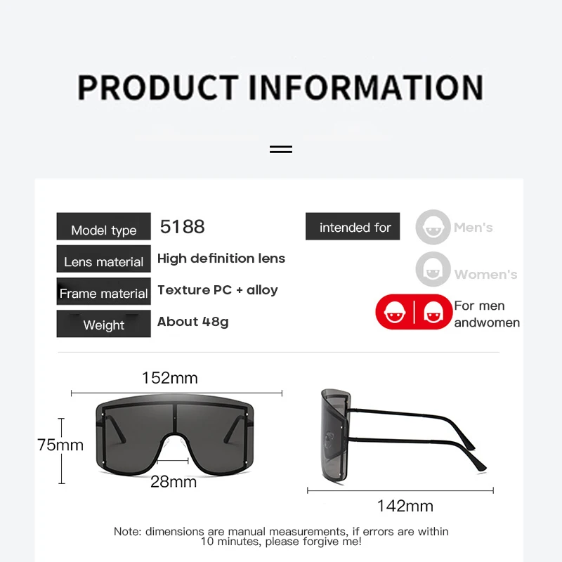 

2020 New Sunglasses Simple Design No FrameFashion Sunglasses Dark Glasses Sunscreen Dust - Proof UV400