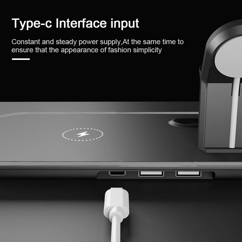 3 в 1 10 Вт Быстрое беспроводное зарядное устройство Qi для iPhone 11Pro X 8Plus быстрое