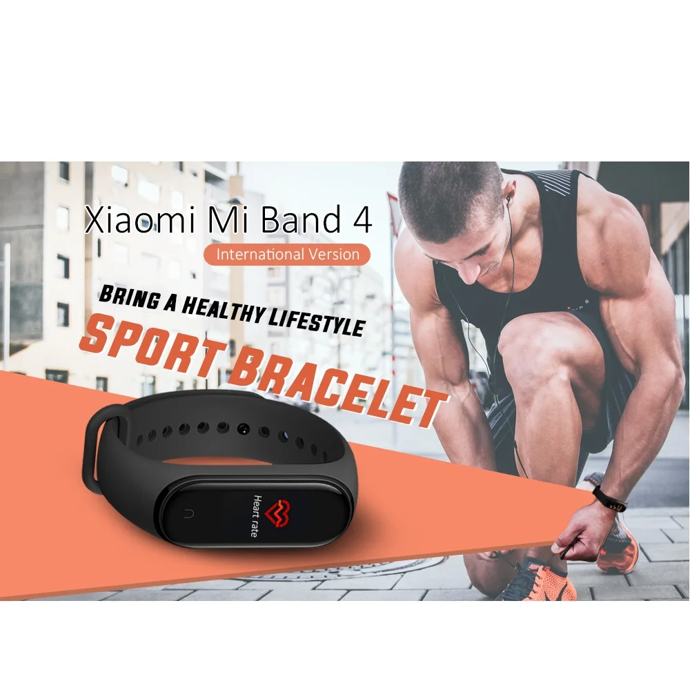 Умный Браслет Xiaomi Mi Band 4 Bluetooth 5 0 АТМ водонепроницаемый спортивный Miband
