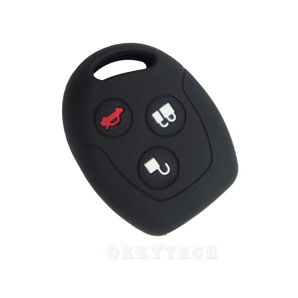 OkeyTech 3 кнопки Мягкий силиконовый чехол для ключа автомобиля Ford Focus Mondeo Festiva Fusion Suit