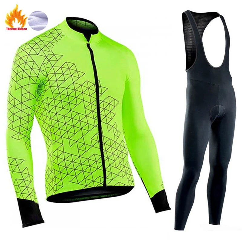 

New 2021 Winter Cycling Jersey Set Thermal Fleece Cycling Clothes MTB Bicycle Clothing Keep Warm Mountain Bike Cycling Wear Suit