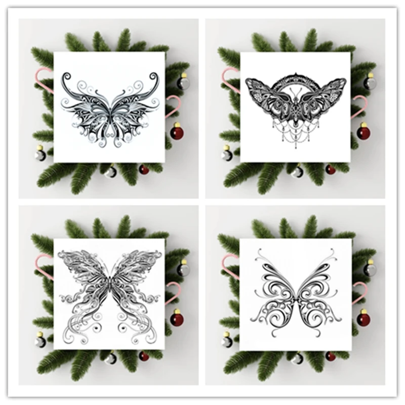 Новинка 2021 рождественские подарки прозрачные штампы в виде бабочек цветы