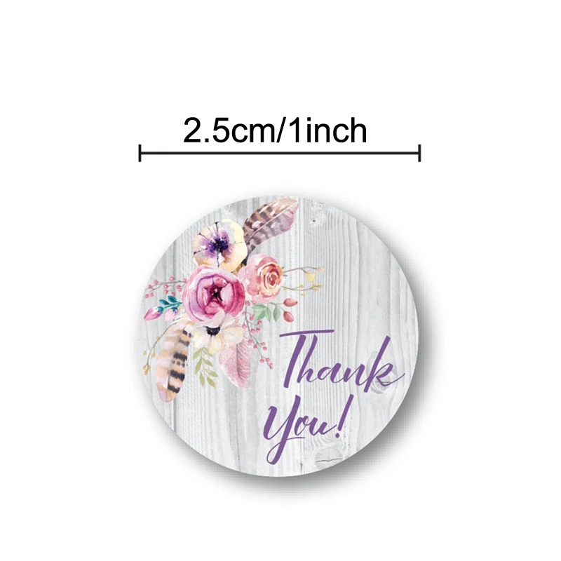 Bohemian Floral Thank You Stickers Seal Labels Rustic Chic for Small Business Wedding Bridal Shower Card Envelopes Bag | Канцтовары для
