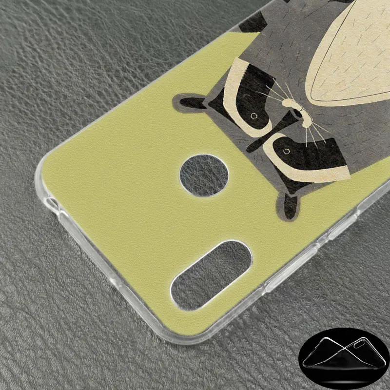 Роскошный мягкий чехол с милым рисунком енота для Huawei Mate 30 20 Lite 10 Pro Y5 Y6 Y7 2019 Y9 Prime 2018