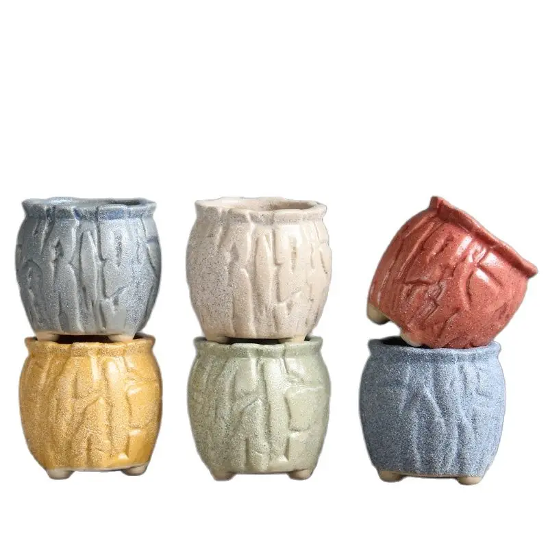 

Цветочный горшок в пасторальном винтажном стиле, керамический квадратный простой бонсай для суккулентов, зеленое растение, ручная работа, ...