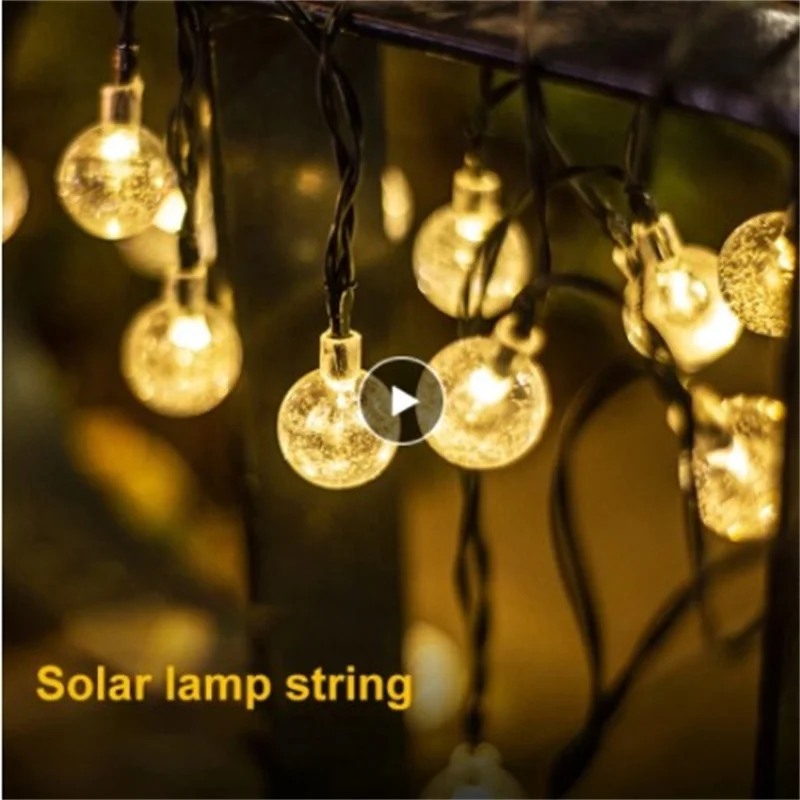 

Solar String Lights Outdoor Led Crystal Globe Lights With 8 Modes Waterproof Solar Powered Patio Light For Garden Party Decor