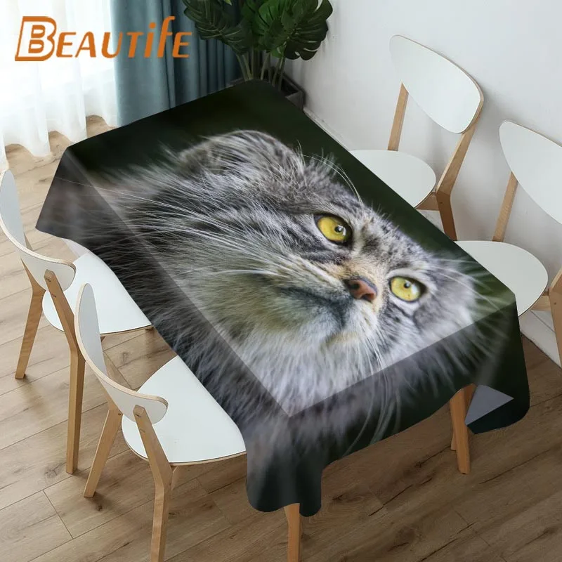 Скатерть Pallas Cat из водонепроницаемой ткани Оксфорд с 3D принтом скатерть для стола