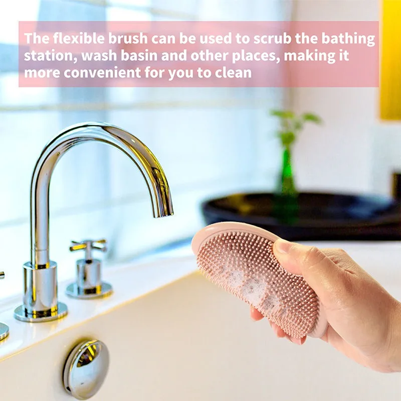 2-In-1 Soap Dish Silicone Box Holder For Bathroom Toilet Kitchen Flexible Storage Drain Rack Tray With Brush Multipurpose | Обустройство