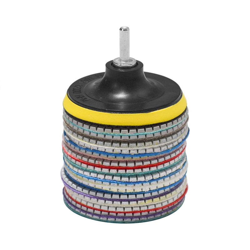 

16pcs Diamond Polishing Pads Kit 4 inch 100mm Wet Dry for Granite Stone Concrete Marble Polishing Use Grinding Discs Set